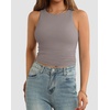 image:imageATHMILE Womens Double Lined Crop Tank Tops Casual Basic Shirts Sleeveless Workout Tops Cute Summer Clothes Teen GirlsGrey Purple