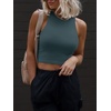 image:imageATHMILE Womens Double Lined Crop Tank Tops Casual Basic Shirts Sleeveless Workout Tops Cute Summer Clothes Teen GirlsHaze Blue