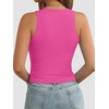 image:imageATHMILE Womens Double Lined Crop Tank Tops Casual Basic Shirts Sleeveless Workout Tops Cute Summer Clothes Teen GirlsHot Pink