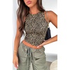 image:imageATHMILE Womens Double Lined Crop Tank Tops Casual Basic Shirts Sleeveless Workout Tops Cute Summer Clothes Teen GirlsLeopard