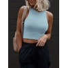 image:imageATHMILE Womens Double Lined Crop Tank Tops Casual Basic Shirts Sleeveless Workout Tops Cute Summer Clothes Teen GirlsLight Blue