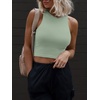 image:imageATHMILE Womens Double Lined Crop Tank Tops Casual Basic Shirts Sleeveless Workout Tops Cute Summer Clothes Teen GirlsLight Green