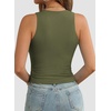 image:imageATHMILE Womens Double Lined Crop Tank Tops Casual Basic Shirts Sleeveless Workout Tops Cute Summer Clothes Teen GirlsOlive Green