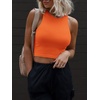 image:imageATHMILE Womens Double Lined Crop Tank Tops Casual Basic Shirts Sleeveless Workout Tops Cute Summer Clothes Teen GirlsOrange