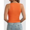 image:imageATHMILE Womens Double Lined Crop Tank Tops Casual Basic Shirts Sleeveless Workout Tops Cute Summer Clothes Teen GirlsOrange