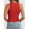 image:imageATHMILE Womens Double Lined Crop Tank Tops Casual Basic Shirts Sleeveless Workout Tops Cute Summer Clothes Teen GirlsRed