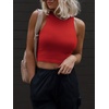image:imageATHMILE Womens Double Lined Crop Tank Tops Casual Basic Shirts Sleeveless Workout Tops Cute Summer Clothes Teen GirlsRed