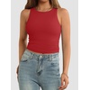 image:imageATHMILE Womens Double Lined Crop Tank Tops Casual Basic Shirts Sleeveless Workout Tops Cute Summer Clothes Teen GirlsRed