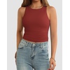image:imageATHMILE Womens Double Lined Crop Tank Tops Casual Basic Shirts Sleeveless Workout Tops Cute Summer Clothes Teen GirlsWine Red
