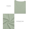 image:imageATHMILE Womens Fall Deep V Neck Long Sleeve Shirts Modal Slim Fit Basic Tee Tops 2026Alight Green