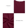 image:imageATHMILE Womens Fall Deep V Neck Long Sleeve Shirts Modal Slim Fit Basic Tee Tops 2026Bburgundy
