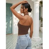 image:imageATHMILE Womens Halter Tank Tops Sexy Backless Double Lined Basic Shirts Y2K Trendy Going Out TopsBrown