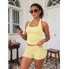 image:imageATHMILE Womens Halter Tank Tops Sexy Backless Double Lined Basic Shirts Y2K Trendy Going Out TopsLight Yellow
