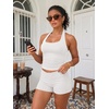 image:imageATHMILE Womens Halter Tank Tops Sexy Backless Double Lined Basic Shirts Y2K Trendy Going Out TopsWhite