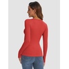 image:imageATHMILE Womens Long Sleeve CrewneckV Neck Ribbed Tops Fall Fitted Stretch Casual Basic T Shirts 2026Ared