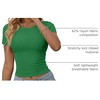 image:imageATHMILE Womens Long Sleeve CrewneckV Neck Ribbed Tops Fall Fitted Stretch Casual Basic T Shirts 2026Bgreen