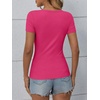 image:imageATHMILE Womens Long Sleeve CrewneckV Neck Ribbed Tops Fall Fitted Stretch Casual Basic T Shirts 2026Bhot Pink
