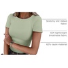 image:imageATHMILE Womens Long Sleeve CrewneckV Neck Ribbed Tops Fall Fitted Stretch Casual Basic T Shirts 2026Bsage Green