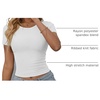 image:imageATHMILE Womens Long Sleeve CrewneckV Neck Ribbed Tops Fall Fitted Stretch Casual Basic T Shirts 2026Bwhite