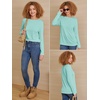 image:imageATHMILE Womens Long Sleeve Shirts Basic Tee Casual Tops Cotton Underscrub  Fall Clothes Loose Fit Winter Fashion Teen Girl School Outfits Teacher Ladies BusinessLake Green