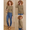 image:imageATHMILE Womens Long Sleeve Shirts Basic Tee Casual Tops Cotton Underscrub  Fall Clothes Loose Fit Winter Fashion Teen Girl School Outfits Teacher Ladies BusinessCoffee