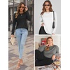 image:imageATHMILE Womens Long Sleeve Shirts Basic Tee Casual Tops Cotton Underscrub  Fall Clothes Loose Fit Winter Fashion Teen Girl School Outfits Teacher Ladies BusinessBlack