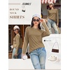 image:imageATHMILE Womens Long Sleeve Shirts Basic Tee Casual Tops Cotton Underscrub  Fall Clothes Loose Fit Winter Fashion Teen Girl School Outfits Teacher Ladies BusinessCoffee