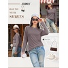 image:imageATHMILE Womens Long Sleeve Shirts Basic Tee Casual Tops Cotton Underscrub  Fall Clothes Loose Fit Winter Fashion Teen Girl School Outfits Teacher Ladies BusinessGray Purple