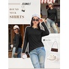 image:imageATHMILE Womens Long Sleeve Shirts Basic Tee Casual Tops Cotton Underscrub  Fall Clothes Loose Fit Winter Fashion Teen Girl School Outfits Teacher Ladies BusinessBlack