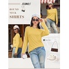 image:imageATHMILE Womens Long Sleeve Shirts Basic Tee Casual Tops Cotton Underscrub  Fall Clothes Loose Fit Winter Fashion Teen Girl School Outfits Teacher Ladies BusinessYellow