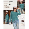 image:imageATHMILE Womens Long Sleeve Shirts Basic Tee Casual Tops Cotton Underscrub  Fall Clothes Loose Fit Winter Fashion Teen Girl School Outfits Teacher Ladies BusinessBlue Green