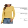 image:imageATHMILE Womens Long Sleeve Shirts Basic Tee Casual Tops Cotton Underscrub  Fall Clothes Loose Fit Winter Fashion Teen Girl School Outfits Teacher Ladies BusinessYellow