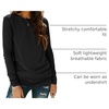 image:imageATHMILE Womens Long Sleeve Shirts Basic Tee Casual Tops Cotton Underscrub  Fall Clothes Loose Fit Winter Fashion Teen Girl School Outfits Teacher Ladies BusinessBlack