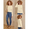 image:imageATHMILE Womens Long Sleeve Shirts Basic Tee Casual Tops Cotton Underscrub  Fall Clothes Loose Fit Winter Fashion Teen Girl School Outfits Teacher Ladies BusinessCream