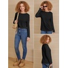image:imageATHMILE Womens Long Sleeve Shirts Basic Tee Casual Tops Cotton Underscrub  Fall Clothes Loose Fit Winter Fashion Teen Girl School Outfits Teacher Ladies BusinessBlack