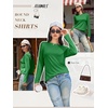 image:imageATHMILE Womens Long Sleeve Shirts Basic Tee Casual Tops Cotton Underscrub  Fall Clothes Loose Fit Winter Fashion Teen Girl School Outfits Teacher Ladies BusinessGreen