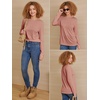 image:imageATHMILE Womens Long Sleeve Shirts Basic Tee Casual Tops Cotton Underscrub  Fall Clothes Loose Fit Winter Fashion Teen Girl School Outfits Teacher Ladies BusinessPink