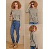 image:imageATHMILE Womens Long Sleeve Shirts Basic Tee Casual Tops Cotton Underscrub  Fall Clothes Loose Fit Winter Fashion Teen Girl School Outfits Teacher Ladies BusinessKhaki