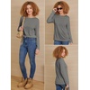 image:imageATHMILE Womens Long Sleeve Shirts Basic Tee Casual Tops Cotton Underscrub  Fall Clothes Loose Fit Winter Fashion Teen Girl School Outfits Teacher Ladies BusinessGrey