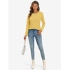 image:imageATHMILE Womens Long Sleeve Shirts Basic Tee Casual Tops Cotton Underscrub  Fall Clothes Loose Fit Winter Fashion Teen Girl School Outfits Teacher Ladies BusinessYellow