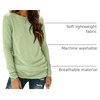 image:imageATHMILE Womens Long Sleeve Shirts Basic Tee Casual Tops Cotton Underscrub  Fall Clothes Loose Fit Winter Fashion Teen Girl School Outfits Teacher Ladies BusinessFruit Green