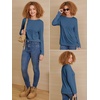 image:imageATHMILE Womens Long Sleeve Shirts Basic Tee Casual Tops Cotton Underscrub  Fall Clothes Loose Fit Winter Fashion Teen Girl School Outfits Teacher Ladies BusinessBlue