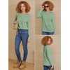 image:imageATHMILE Womens Long Sleeve Shirts Basic Tee Casual Tops Cotton Underscrub  Fall Clothes Loose Fit Winter Fashion Teen Girl School Outfits Teacher Ladies BusinessLight Green