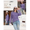 image:imageATHMILE Womens Long Sleeve Shirts Basic Tee Casual Tops Cotton Underscrub  Fall Clothes Loose Fit Winter Fashion Teen Girl School Outfits Teacher Ladies BusinessPurple