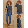 image:imageATHMILE Womens Long Sleeve Shirts Basic Tee Casual Tops Cotton Underscrub  Fall Clothes Loose Fit Winter Fashion Teen Girl School Outfits Teacher Ladies BusinessBlack Grey