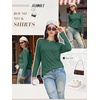 image:imageATHMILE Womens Long Sleeve Shirts Basic Tee Casual Tops Cotton Underscrub  Fall Clothes Loose Fit Winter Fashion Teen Girl School Outfits Teacher Ladies BusinessDark Green