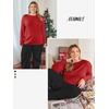 image:imageATHMILE Womens Long Sleeve Shirts Basic Tee Casual Tops Cotton Underscrub  Fall Clothes Loose Fit Winter Fashion Teen Girl School Outfits Teacher Ladies BusinessRed