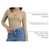 image:imageATHMILE Womens Long Sleeve Shirts Casual Fall Henley Top Button Down Blouses Basic Ribbed Knit T Shirts 2025Beige