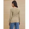 image:imageATHMILE Womens Long Sleeve Shirts Casual Fall Henley Top Button Down Blouses Basic Ribbed Knit T Shirts 2025Beige