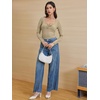 image:imageATHMILE Womens Long Sleeve Shirts Casual Fall Henley Top Button Down Blouses Basic Ribbed Knit T Shirts 2025Beige